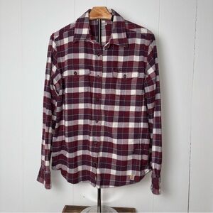 Boys Carhartt Maroon/White Plaid Long Sleeve Button Down 12-14
